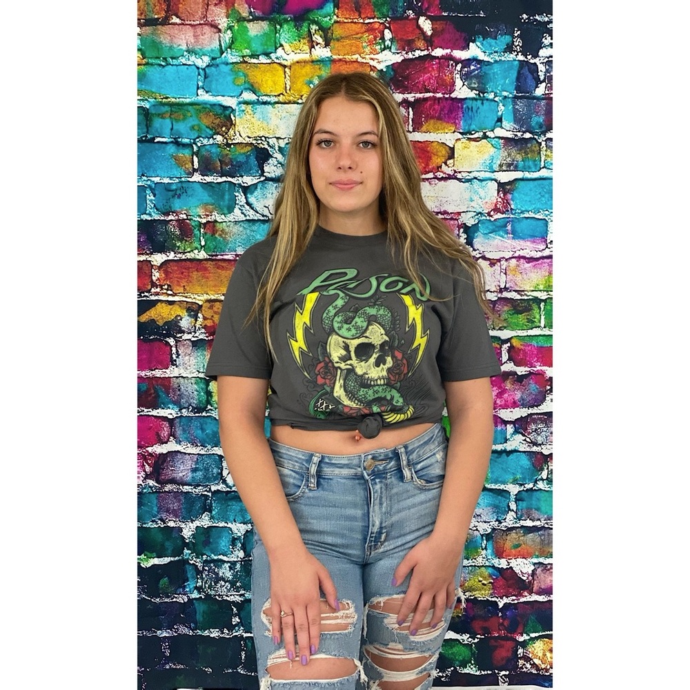 Poison Colored Tattoo Graphic Band Tee